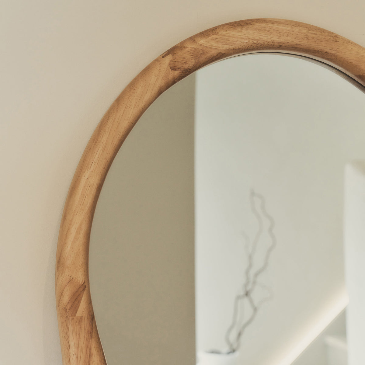 Arcurva - Large Full Length Light Wood Irregular Mirror 170cm x 85cm