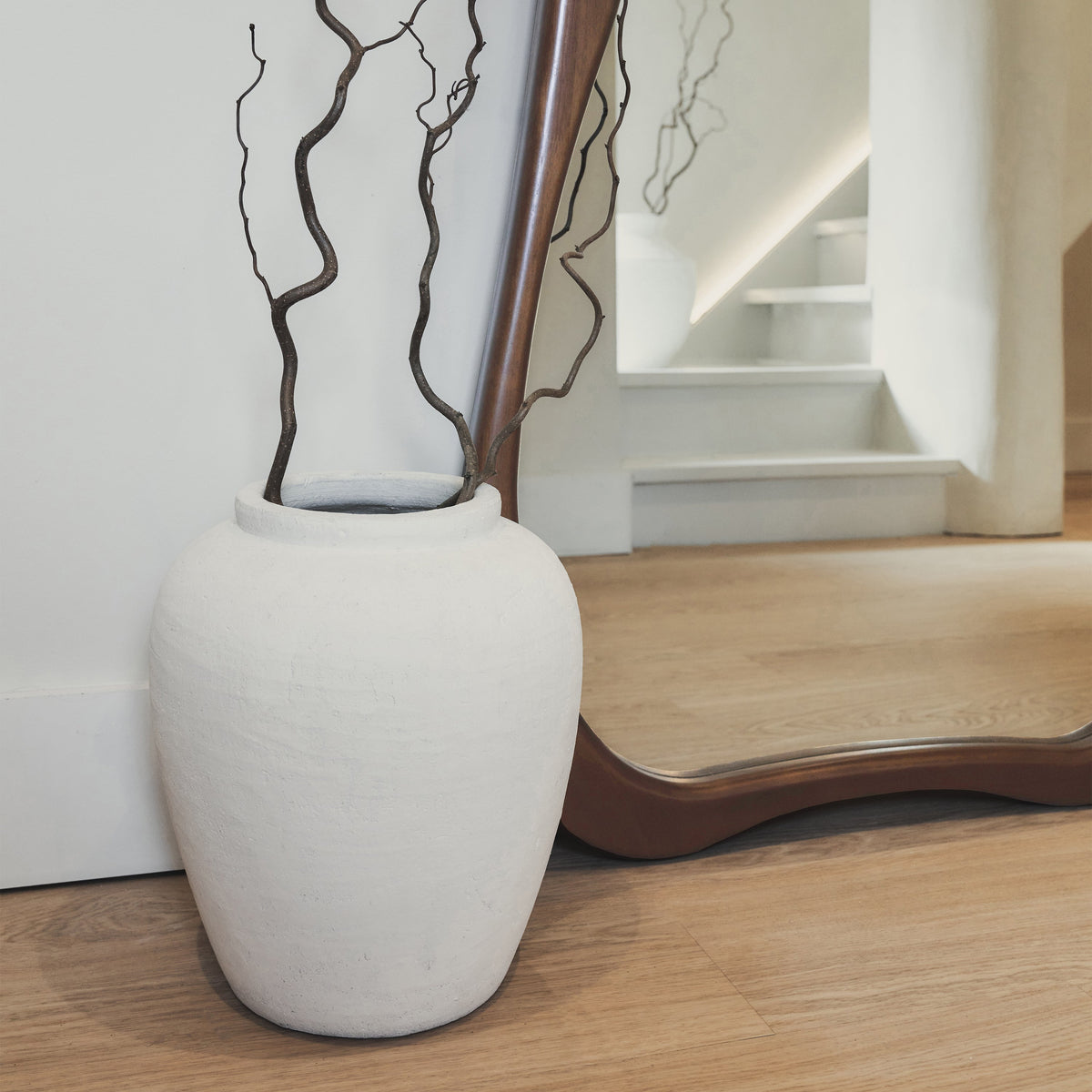 Arcurva - Large Full Length Dark Wood Irregular Mirror 170cm x 85cm