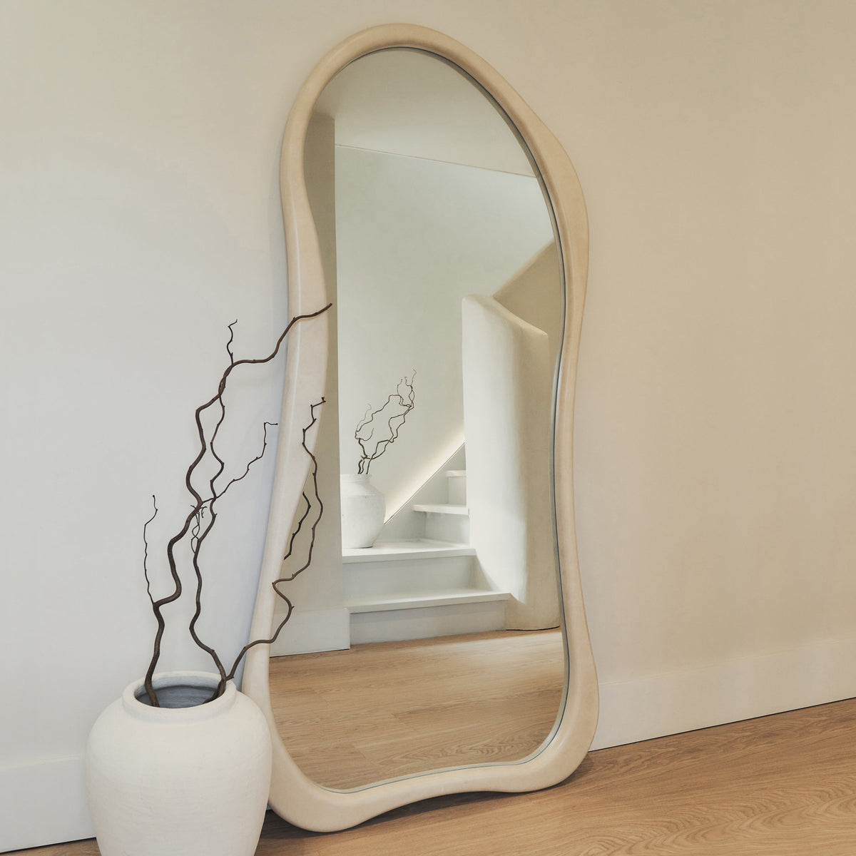 Arcurva - Large Full Length Concrete Irregular Mirror 170cm x 85cm