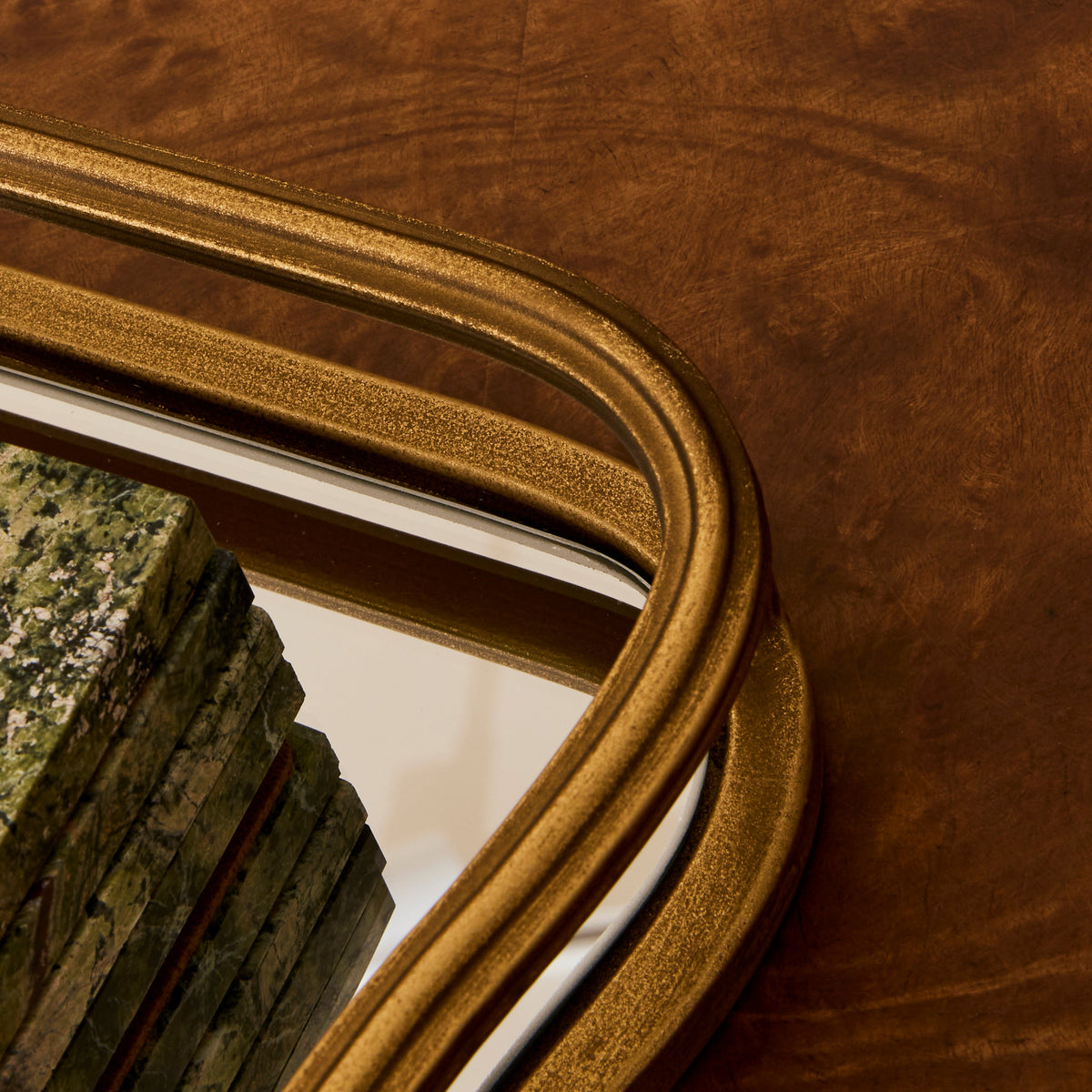 Louis - Gold Curved Rectangle Mirrored Decorative Tray
