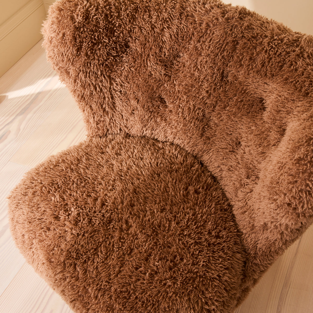 Chester - Fur Accent Chair Brown & Warm Wood