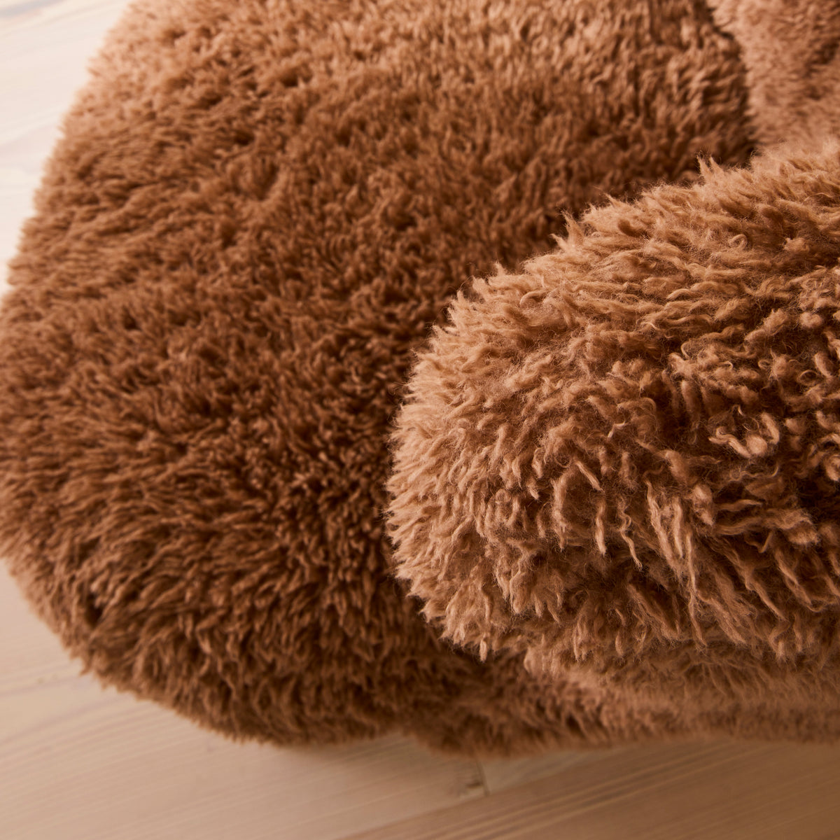 Chester - Fur Accent Chair Brown & Warm Wood
