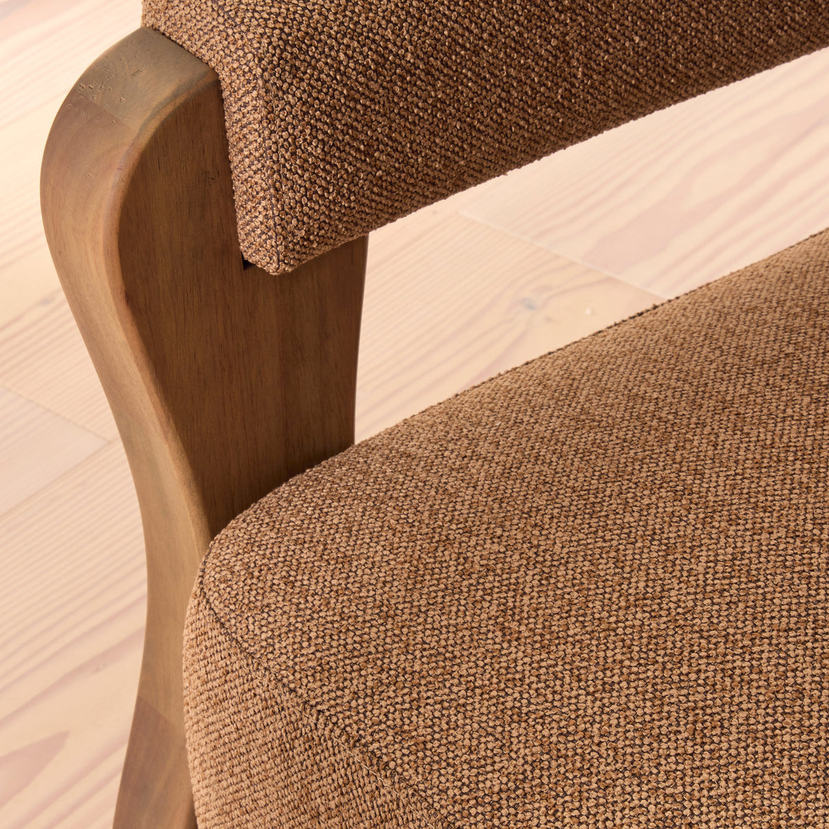 Ferne - Fabric Accent Chair Brown & Warm Wood