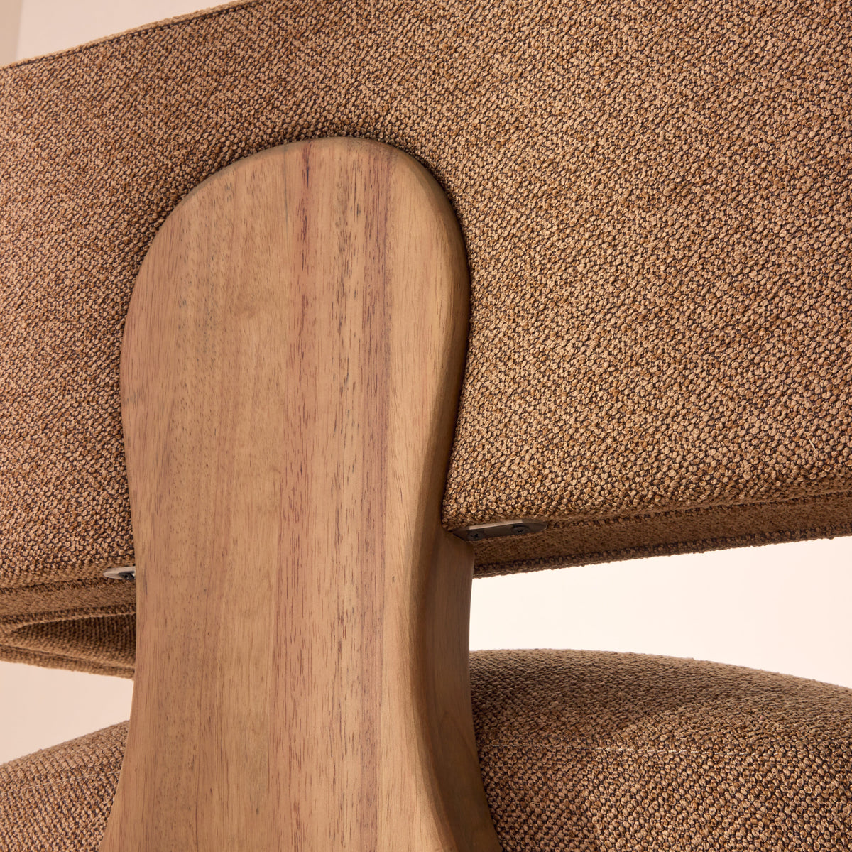 Ferne - Fabric Accent Chair Brown & Warm Wood