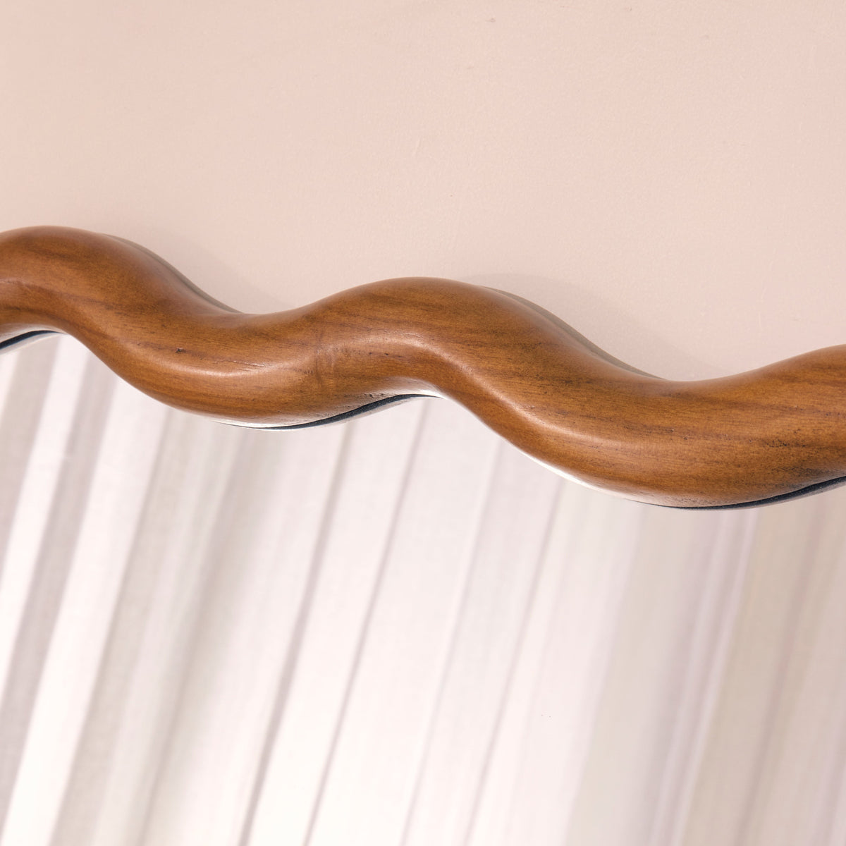 Marea - Dark Wood Wavy Retro Full Length Mirror 170cm x 80cm
