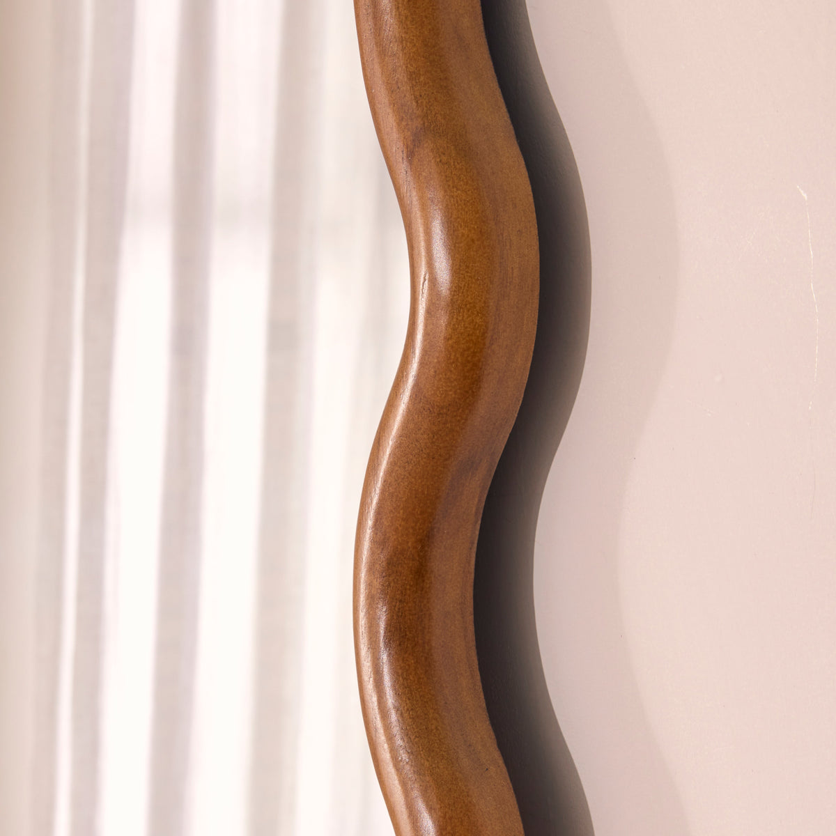 Marea - Dark Wood Wavy Retro Full Length Mirror 170cm x 80cm