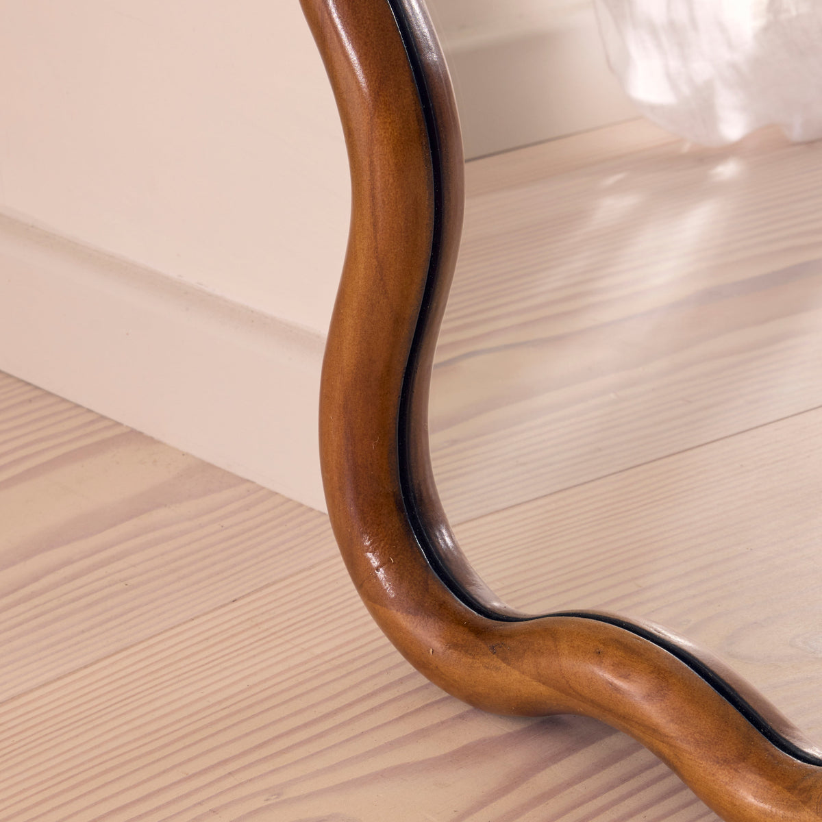 Marea - Dark Wood Wavy Retro Full Length Mirror 170cm x 80cm