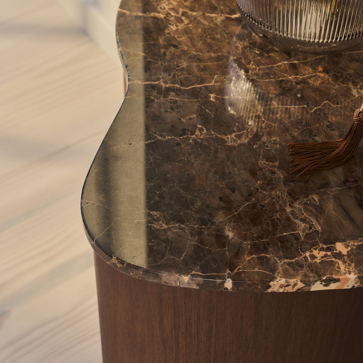 Arlo - Dark Emperador Irregular Dark Wood Premium Side Table