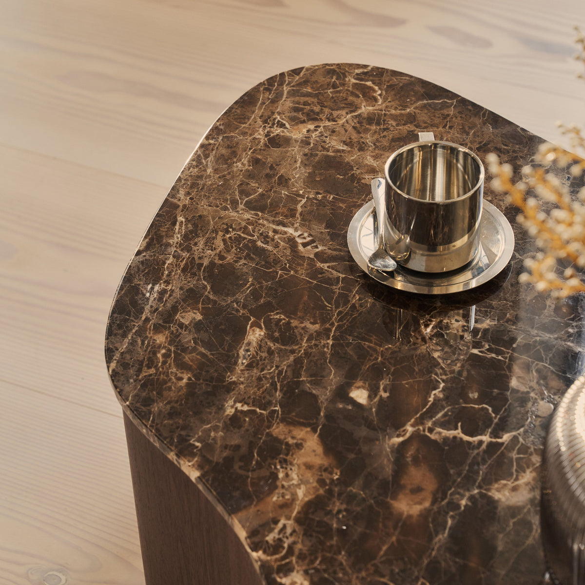 Arlo - Dark Emperador Irregular Dark Wood Premium Coffee Table