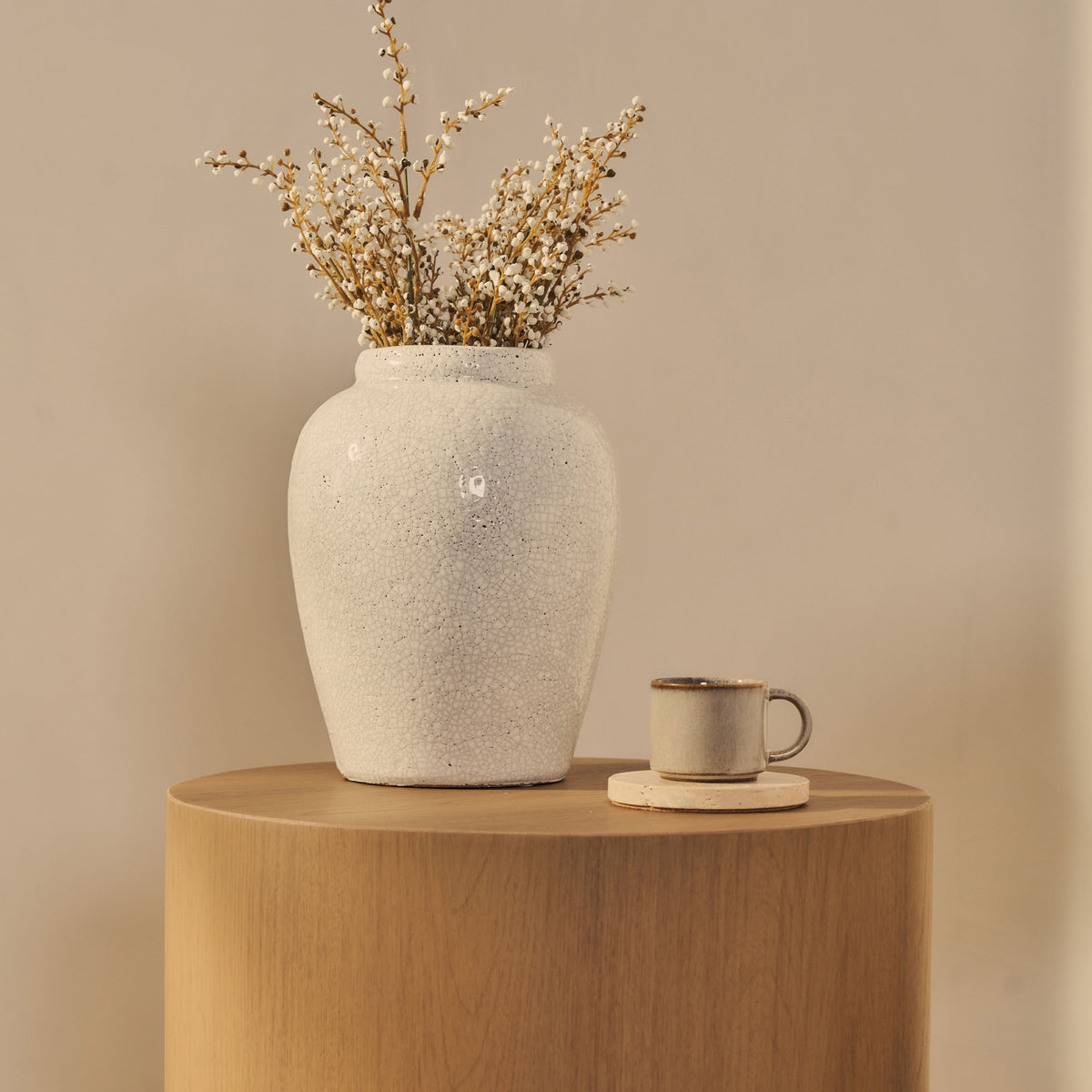 Magna - Warm Wood Wave Side Table