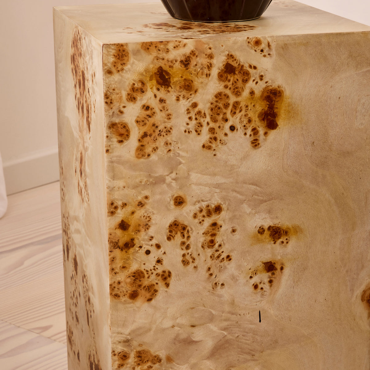Willow - Natural Burl Wood Rectangular Side Table