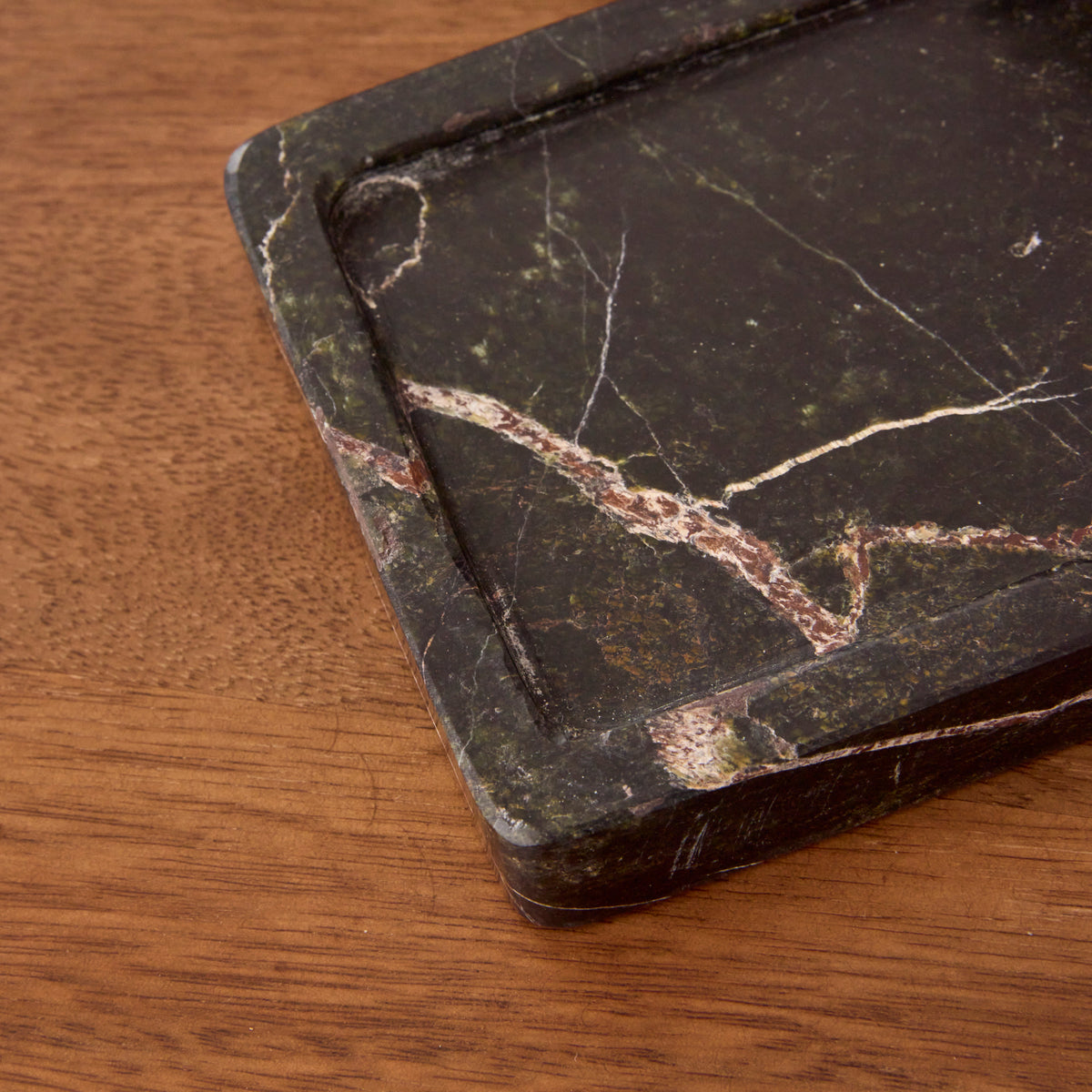 Travara - Green Marble Rectangular Decorative Tray