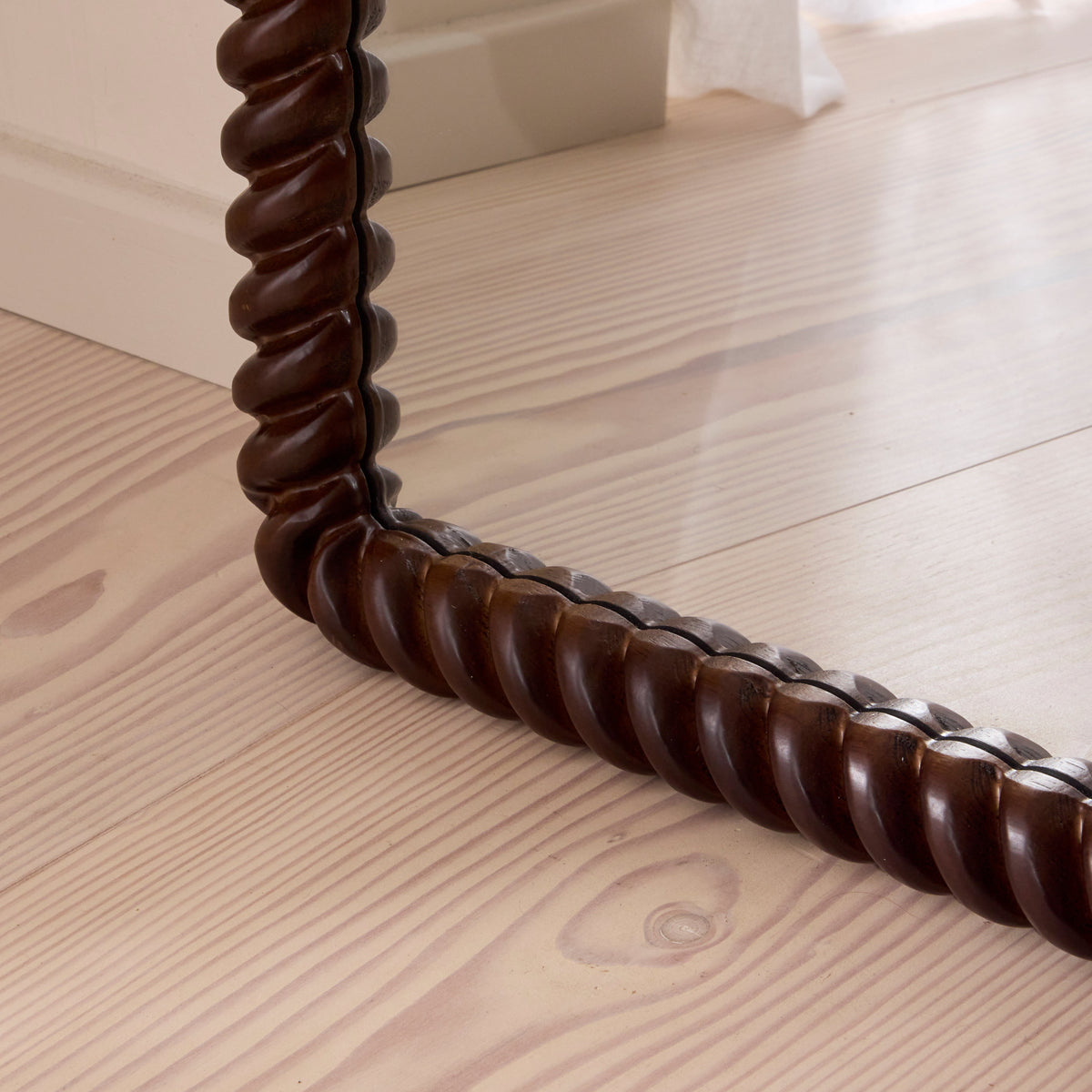 Cordelia - Dark Wood Rope Twist Full Length Arched Mirror 170cm x 80cm