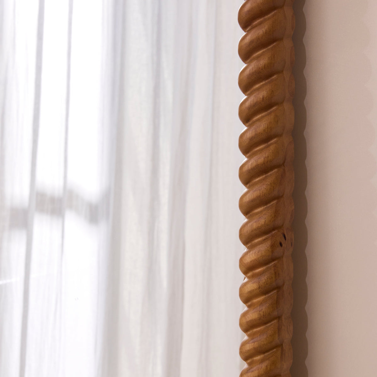 Cordelia - Warm Wood Rope Twist Full Length Arched Mirror 170cm x 80cm