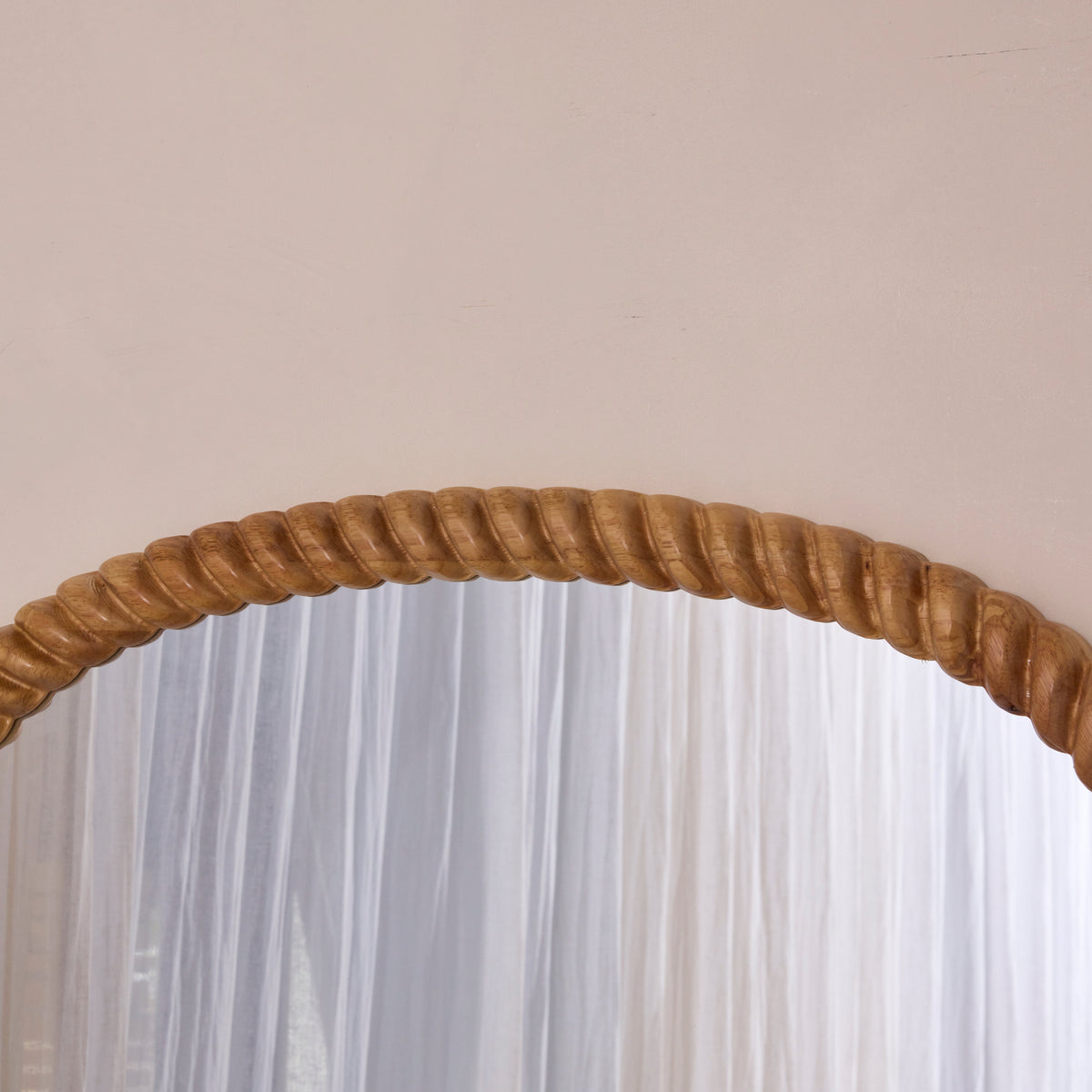 Cordelia - Light Wood Rope Twist Full Length Arched Mirror 170cm x 80cm