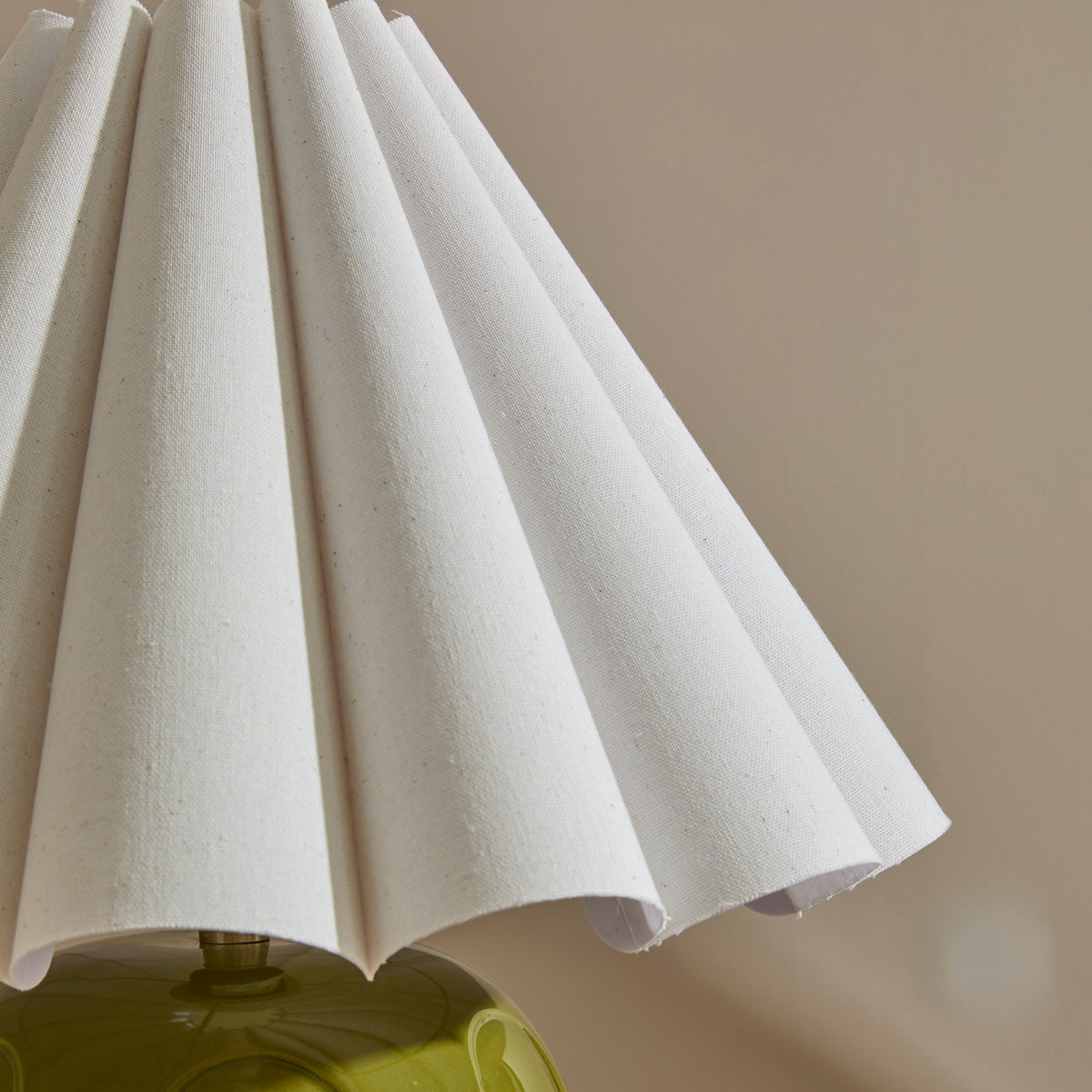 Orla - Olive Gloss Ceramic Scallop Shade Table Lamp