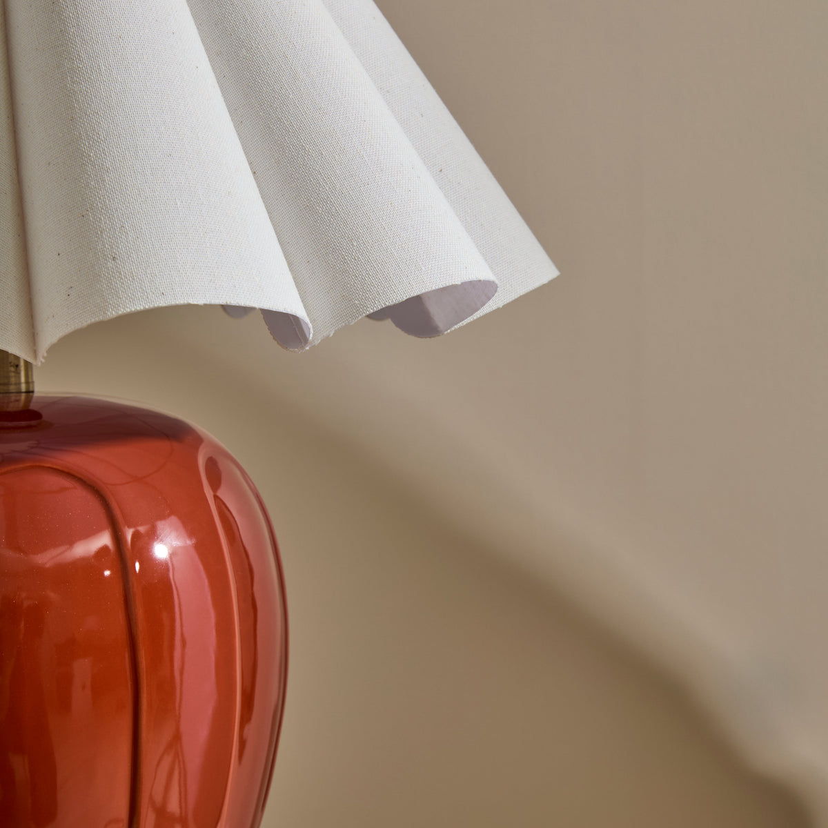 Orla - Terracotta Gloss Ceramic Scallop Shade Table Lamp