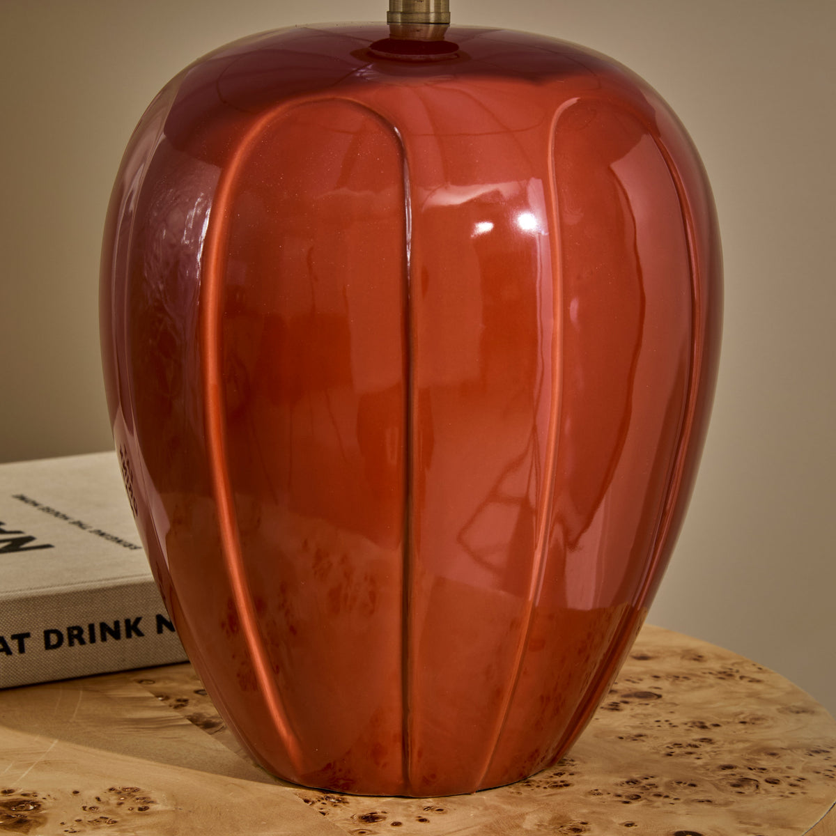 Orla - Terracotta Gloss Ceramic Scallop Shade Table Lamp
