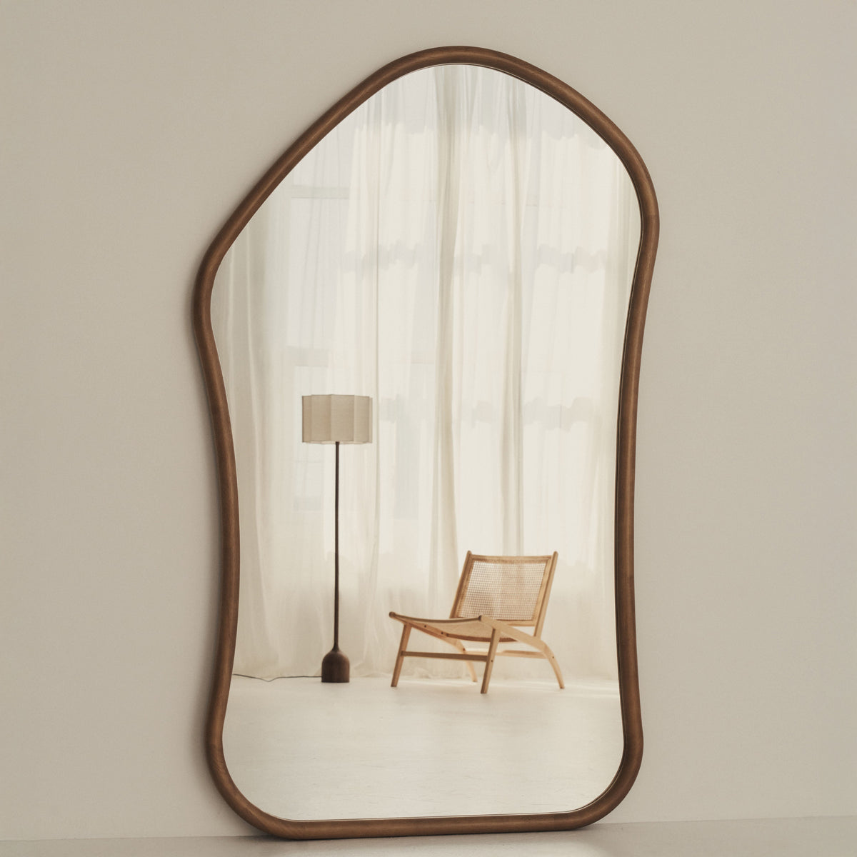 Aaliyah - Extra Large Full Length Warm Wood Irregular Mirror 180cm x 110cm