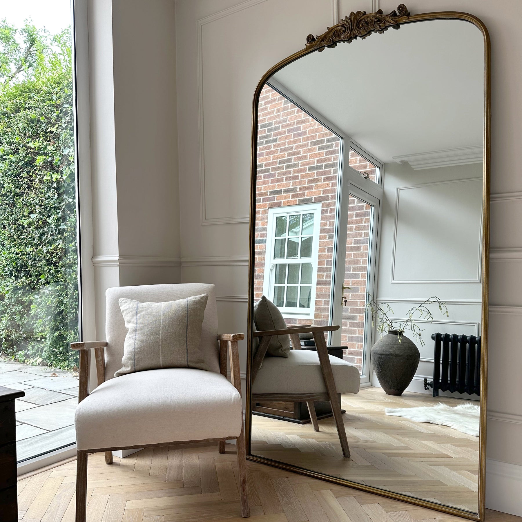 Amelia - Full Length Gold Arched Metal Mirror 200cm x 121cm