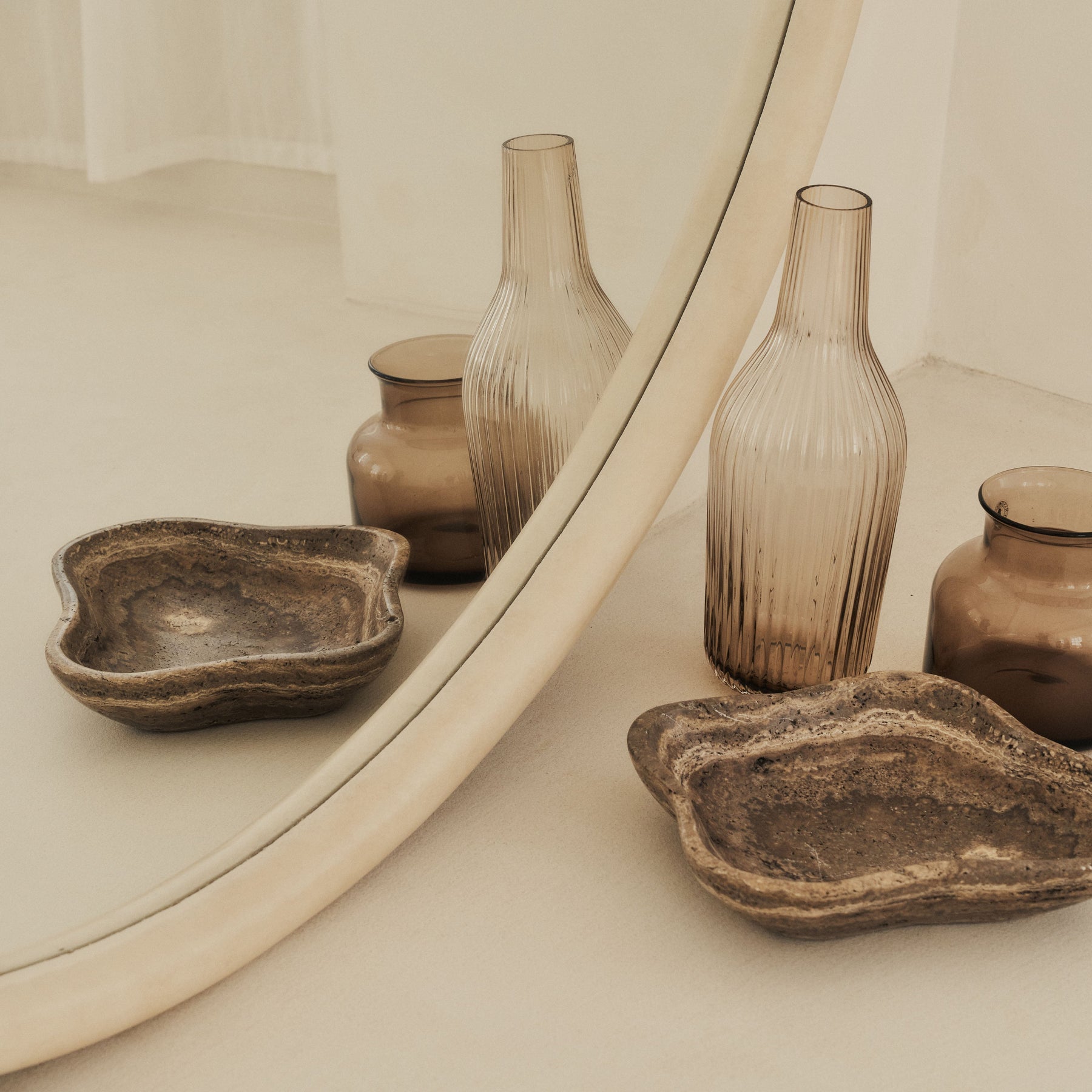 Amora - Extra Large Concrete Round Wall Mirror 120cm x 120cm