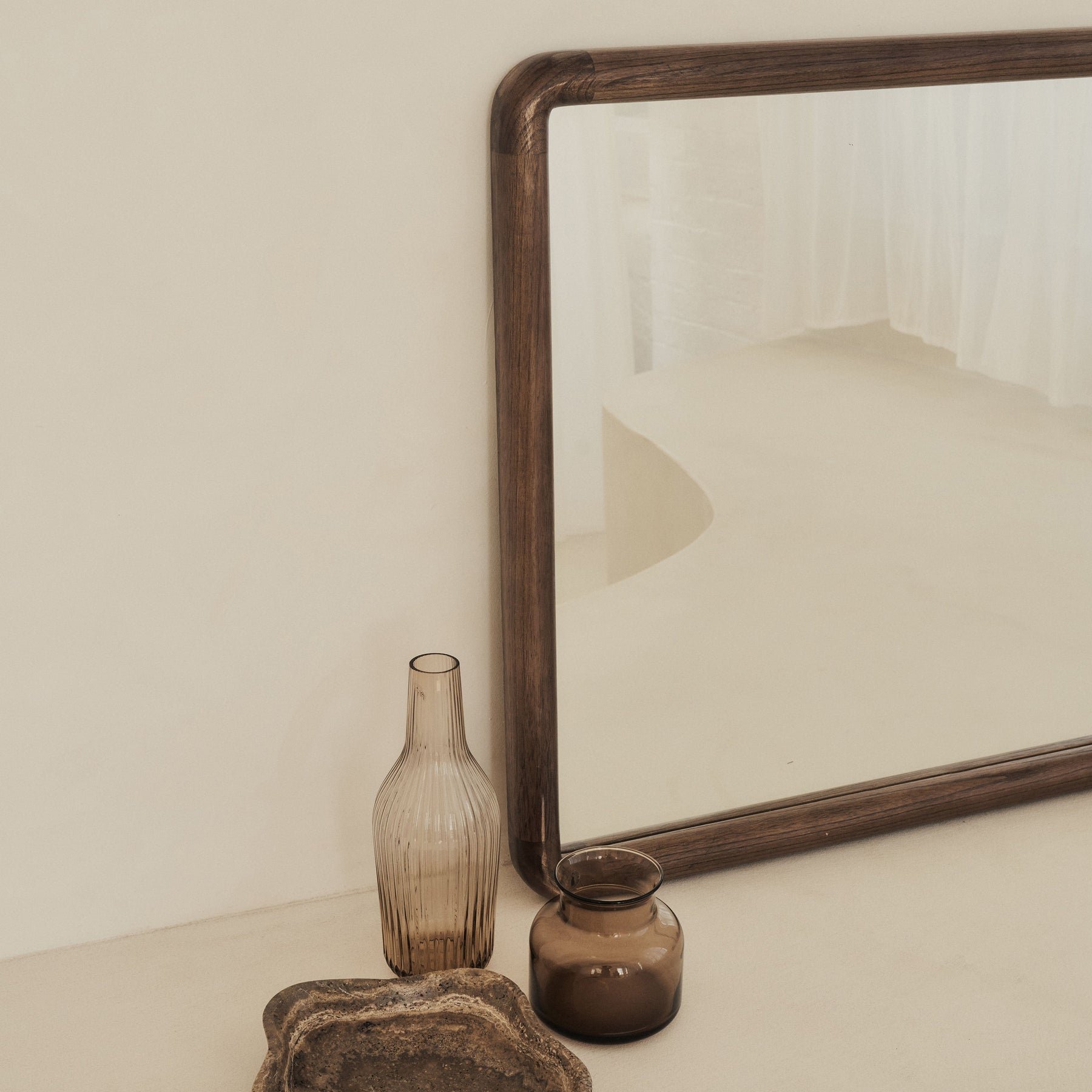 Amora - Large Warm Wood Console Mirror 140cm x 70cm