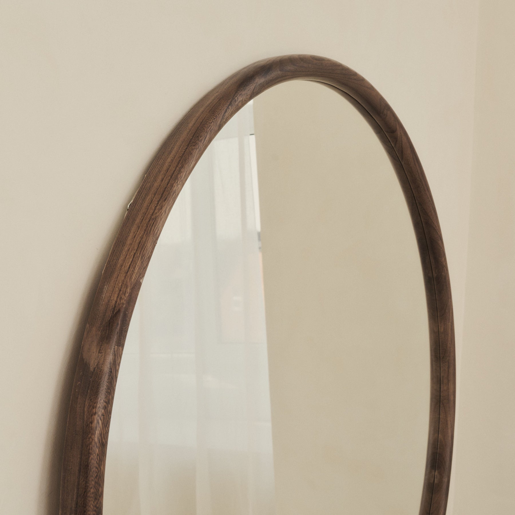 Amora - Extra Large Warm Wood Round Wall Mirror 120cm x 120cm