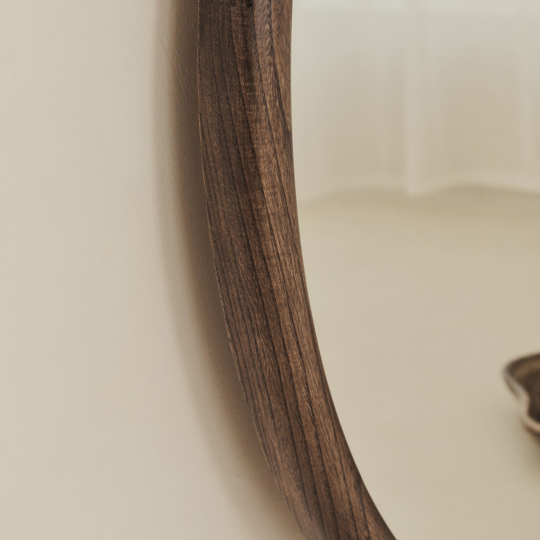 Amora - Large Warm Wood Round Wall Mirror 100cm x 100cm