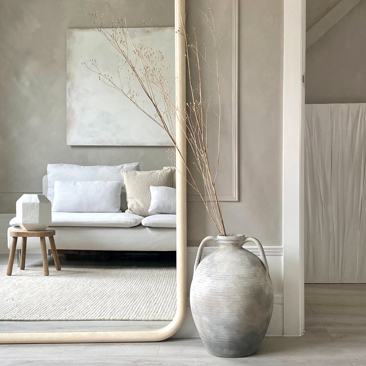 Amora - Full Length Extra Large Arched Concrete Mirror 200cm x 120cm
