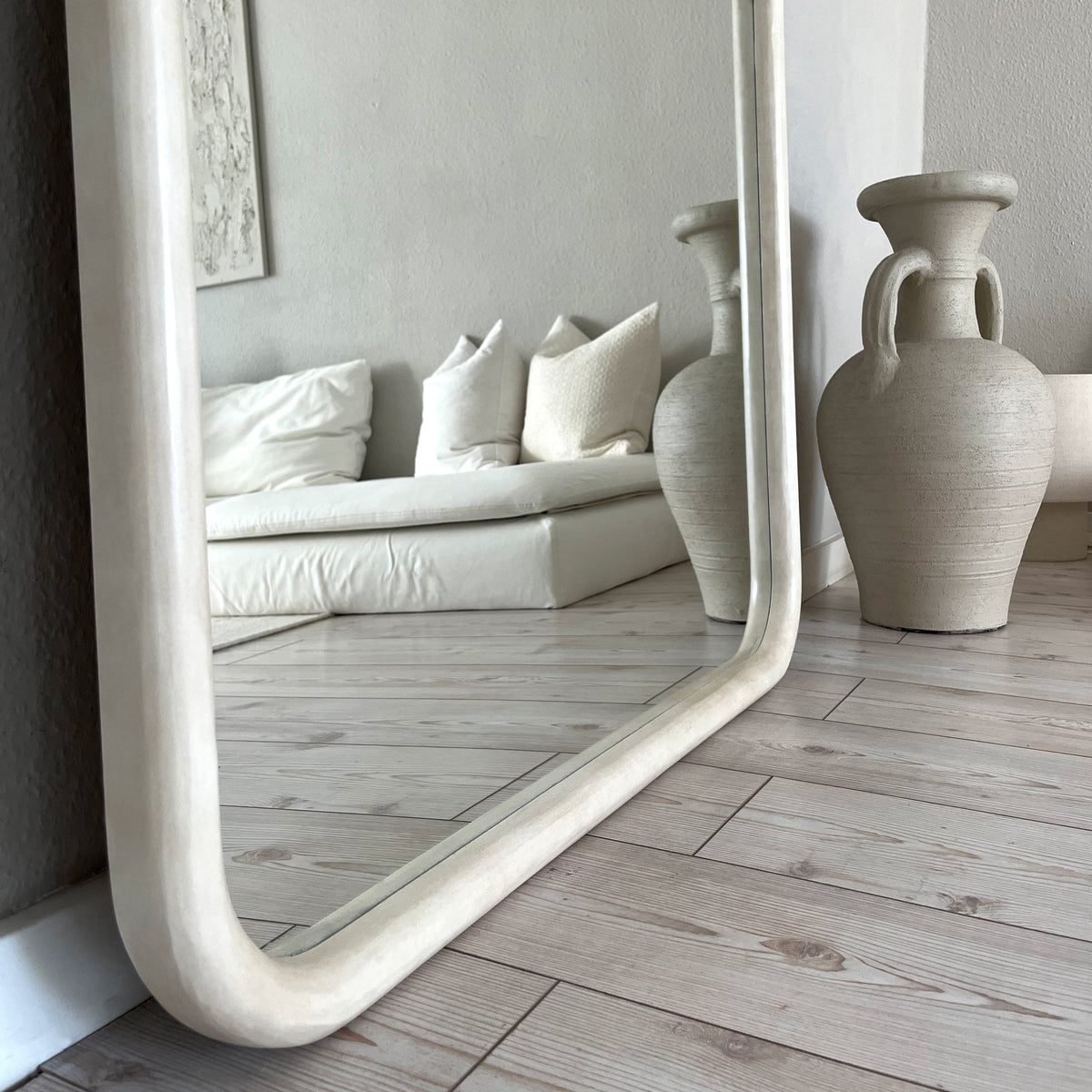 Amora - Extra Large Full Length Arched Concrete Mirror 190cm x 100cm