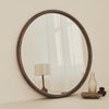 Amora - Large Warm Wood Round Wall Mirror 100cm x 100cm