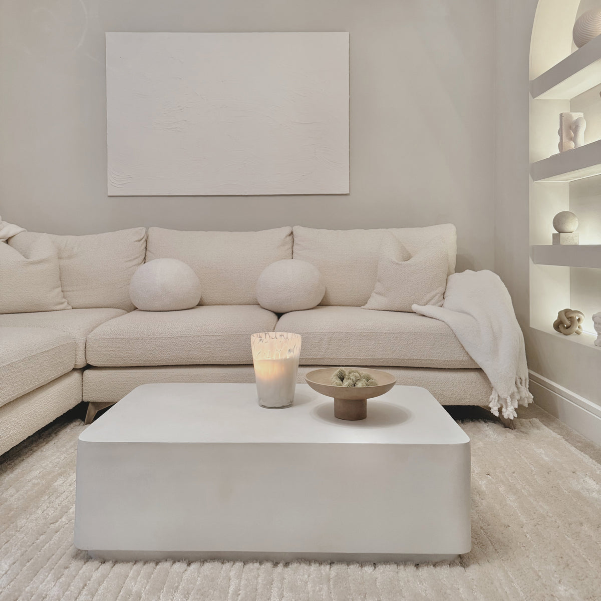 Angelo - Minimal Concrete Rectangular Coffee Table Large