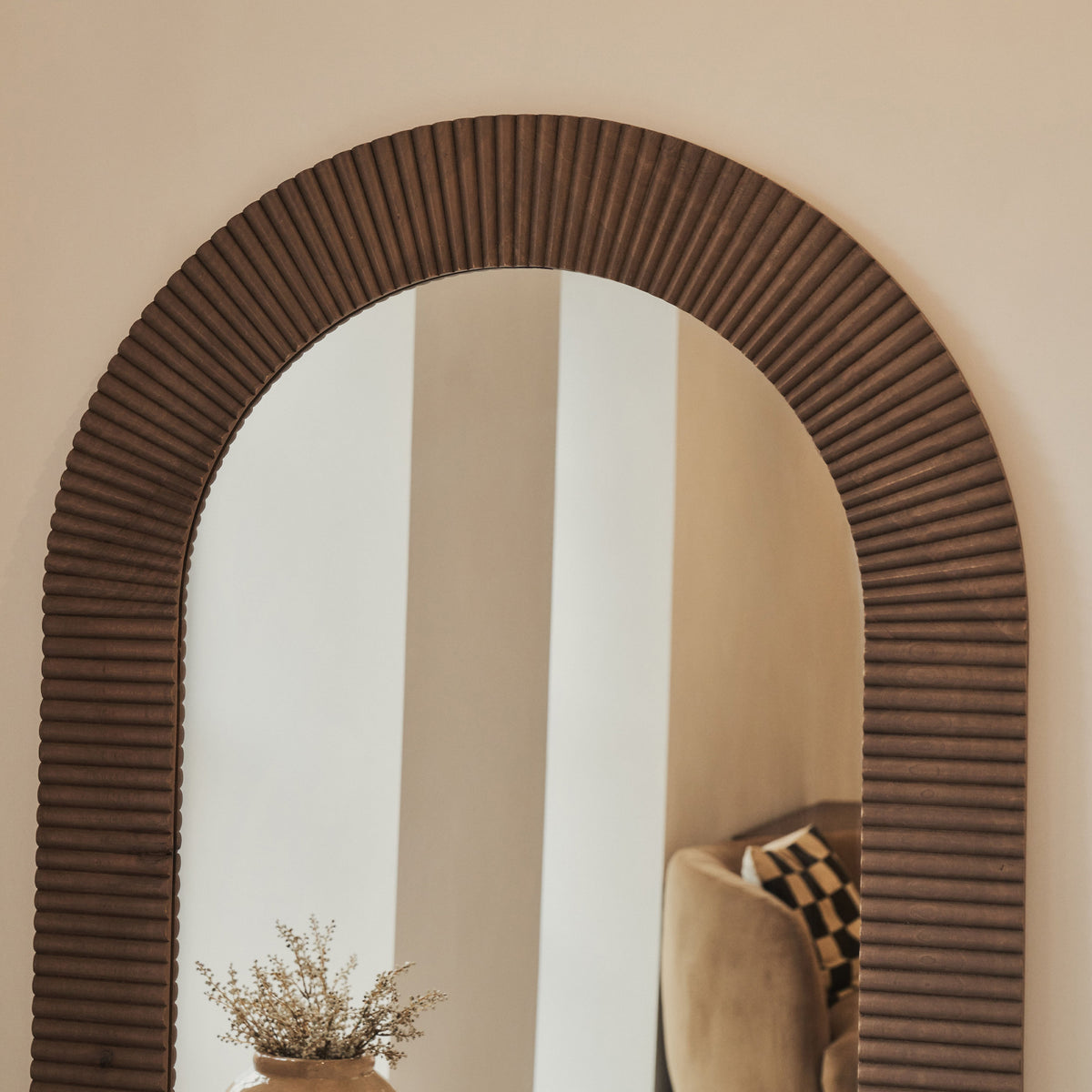 Sloane - Warm Wood Extra Large Premium Arched Mirror 180cm x 100cm