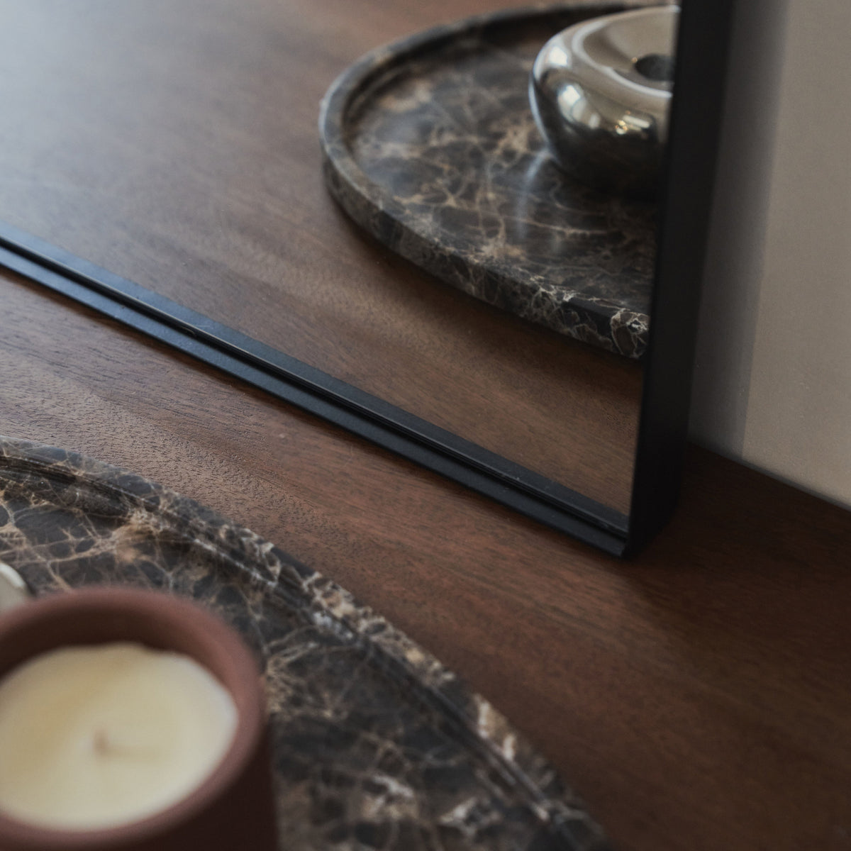 Aria - Black Metal Overmantle Wall Mirror 100cm x 70cm