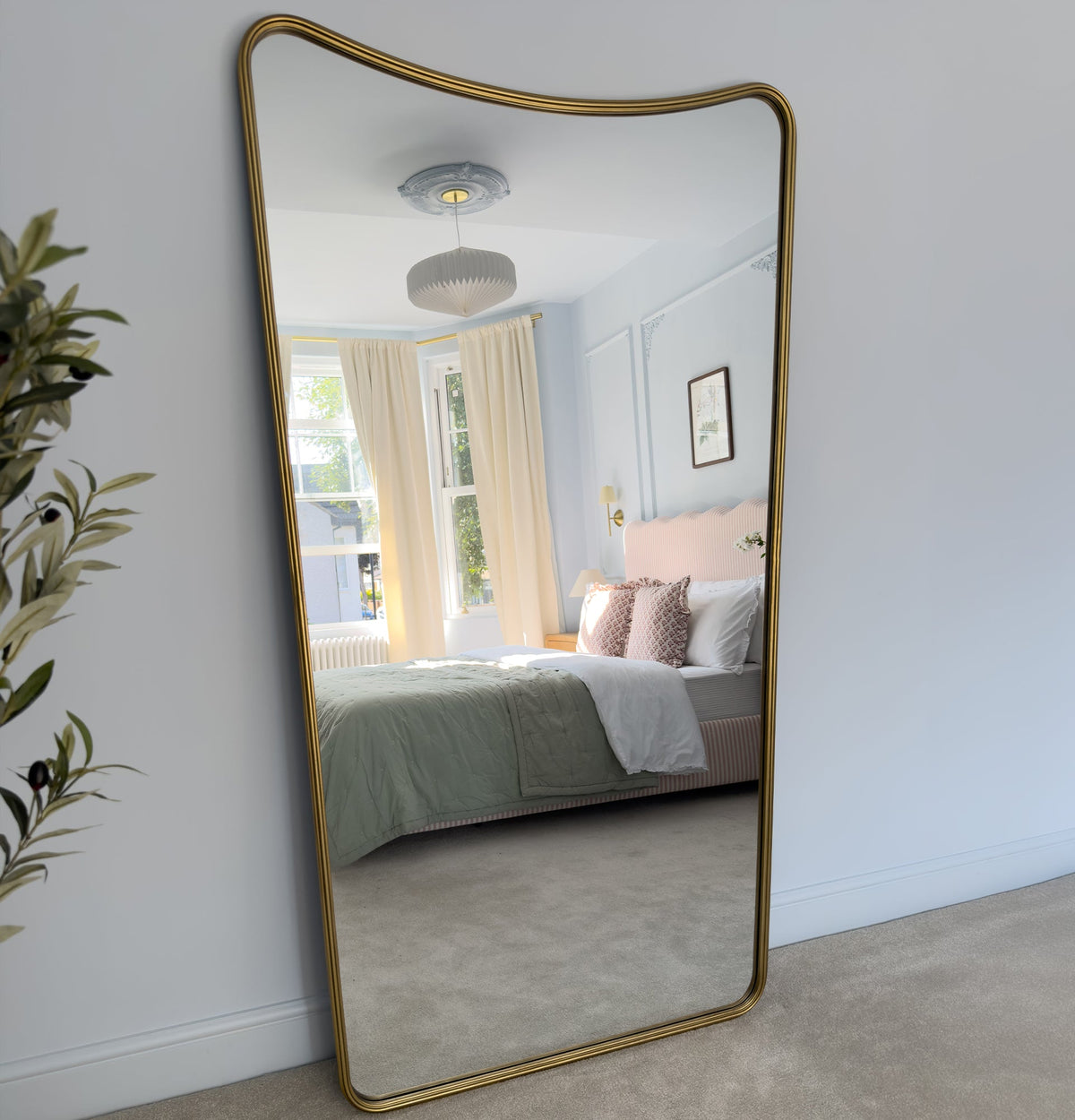 Louis - Gold Full Length Curved Metal Mirror 180cm x 100cm