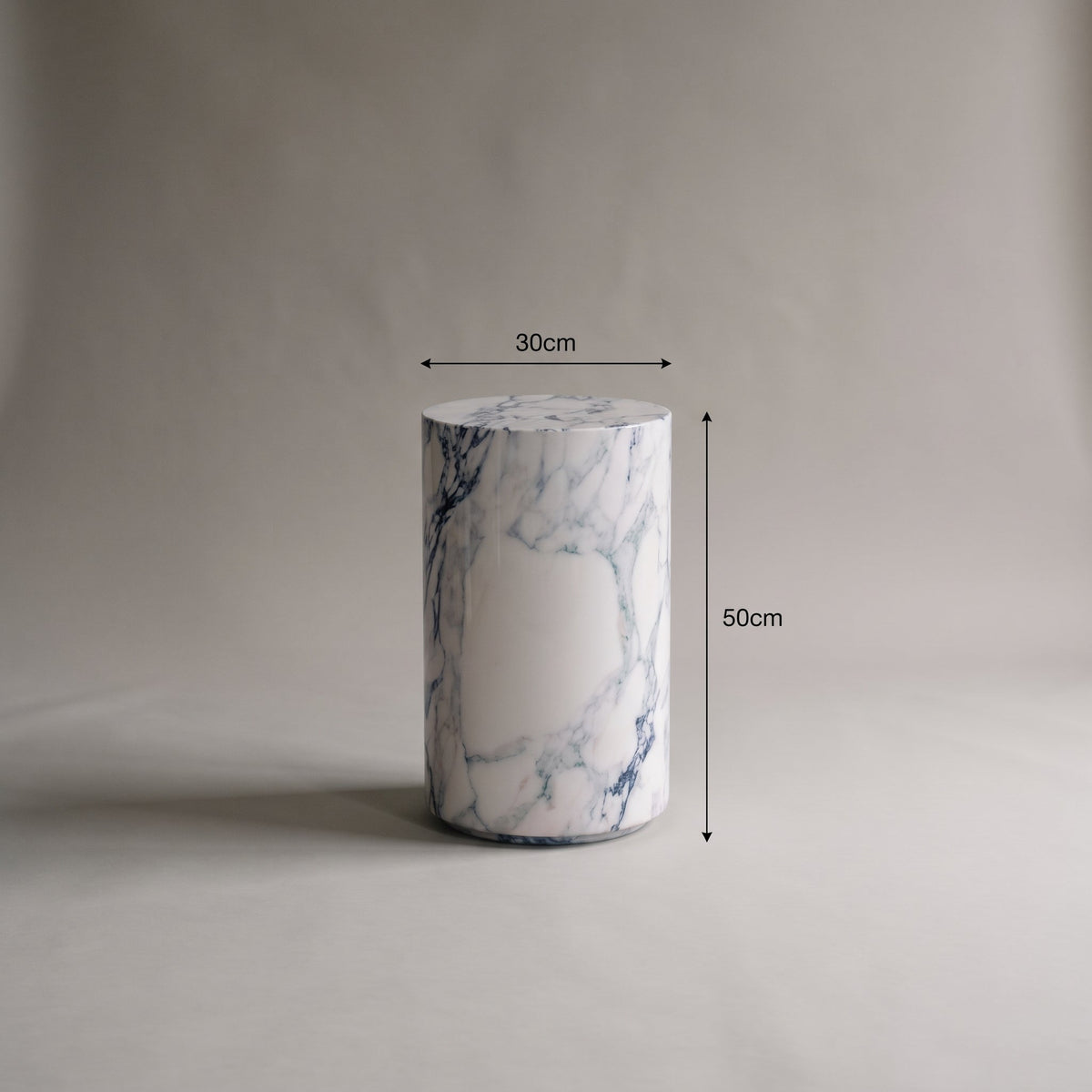 Atella - Arabescato Round Premium Solid Marble Side Table