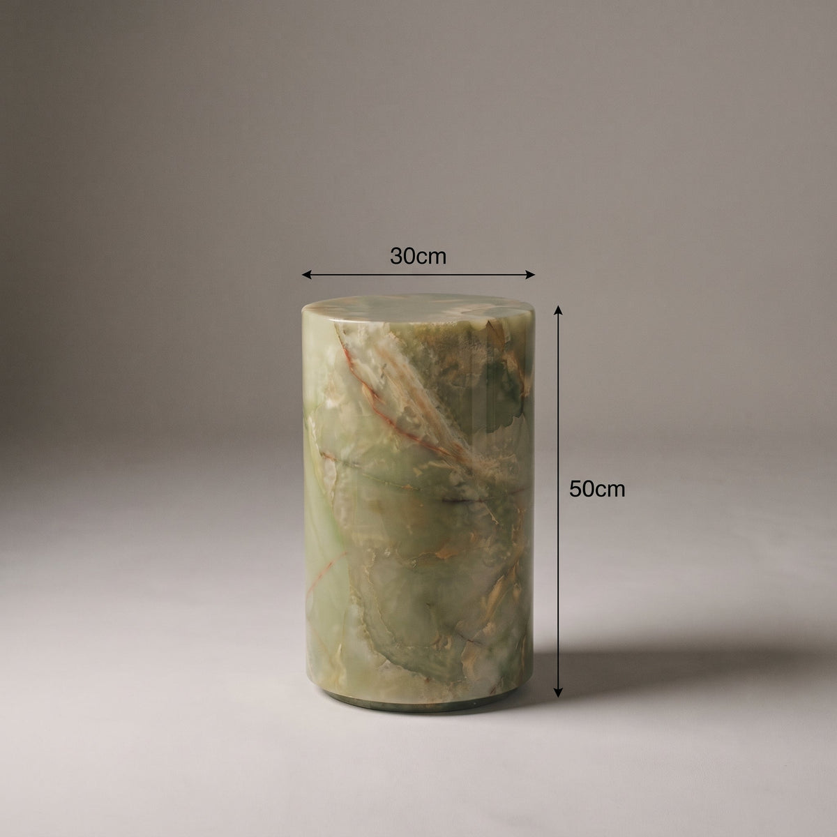 Atella - Green Onyx Round Premium Solid Marble Side Table