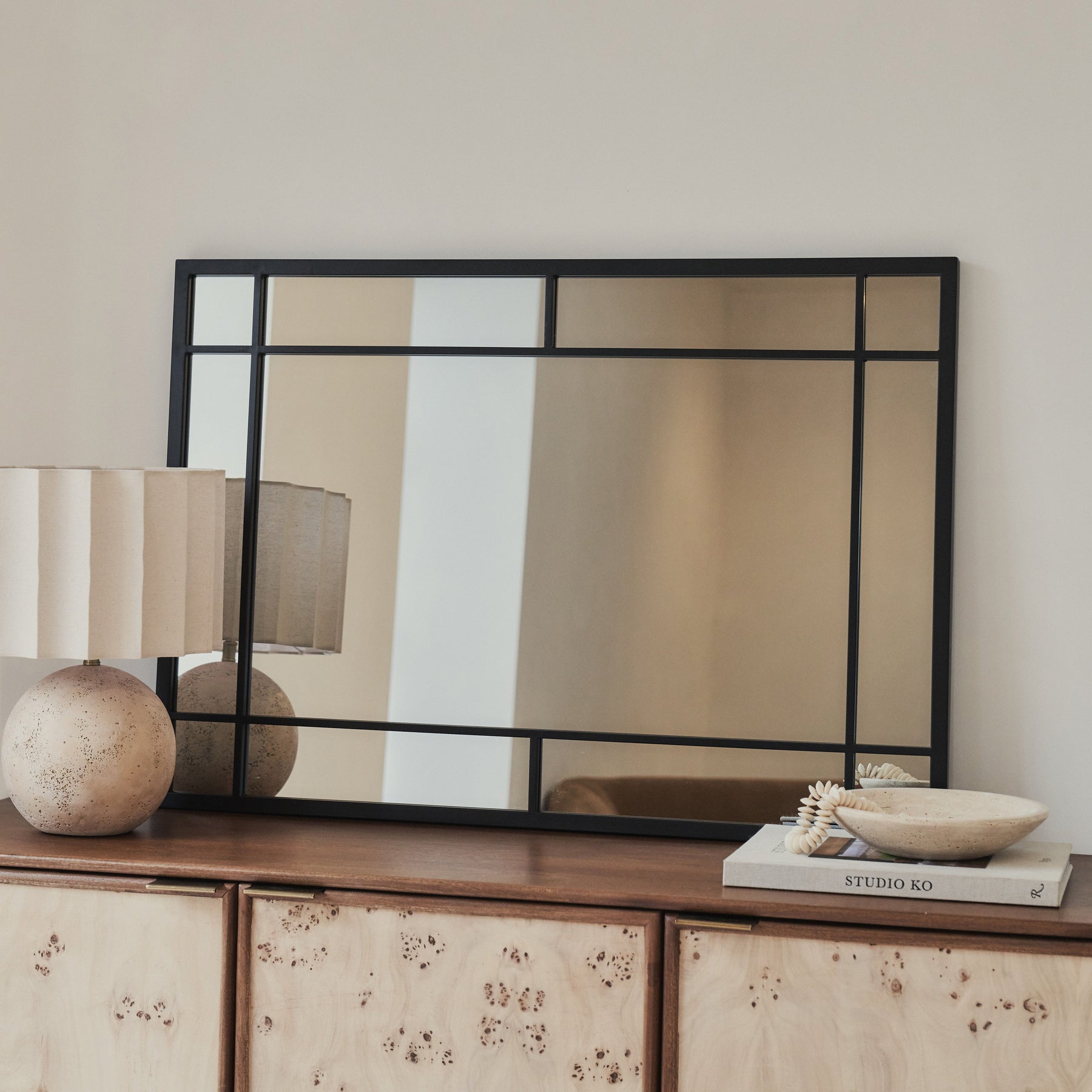 Bexley - Black Rectangular Metal Wall Mirror 100cm x 70cm