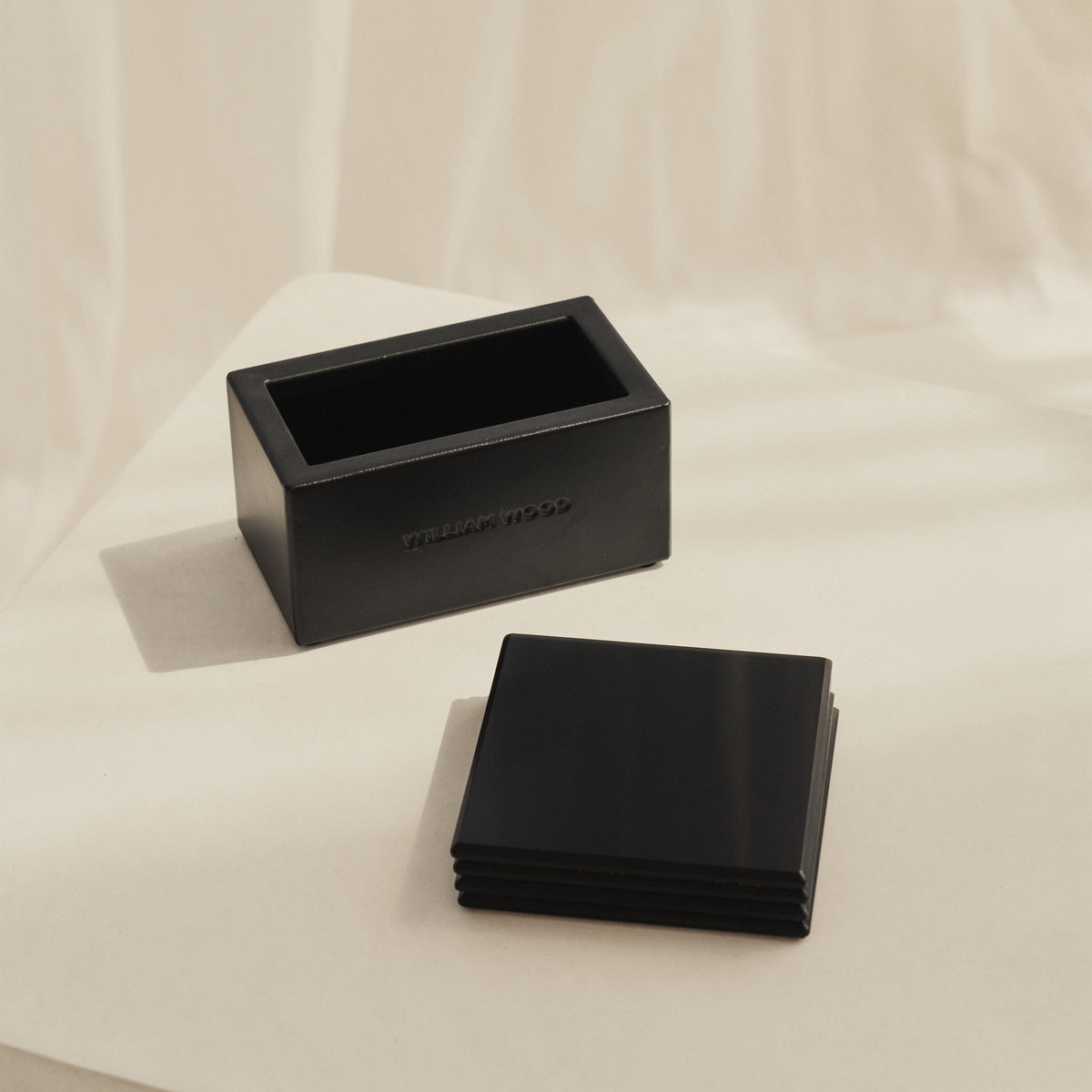 Brooklyn - Modern Coasters Set of 4 & Holder Black