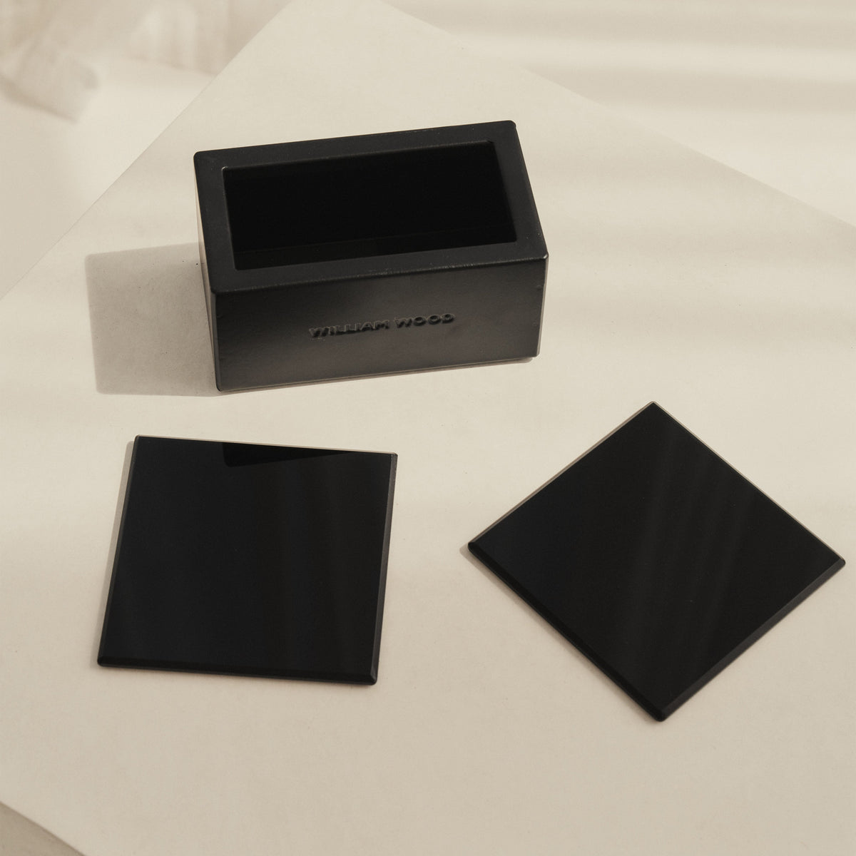 Brooklyn - Modern Coasters Set of 4 & Holder Black