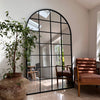 Brooklyn - Full Length Extra Large Black Arched Metal Mirror 200cm x 120cm