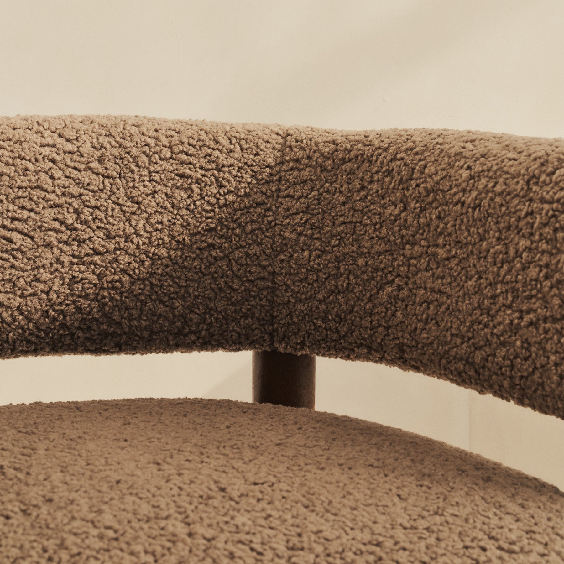 Cara - Boucle Accent Chair Fawn & Dark Wood