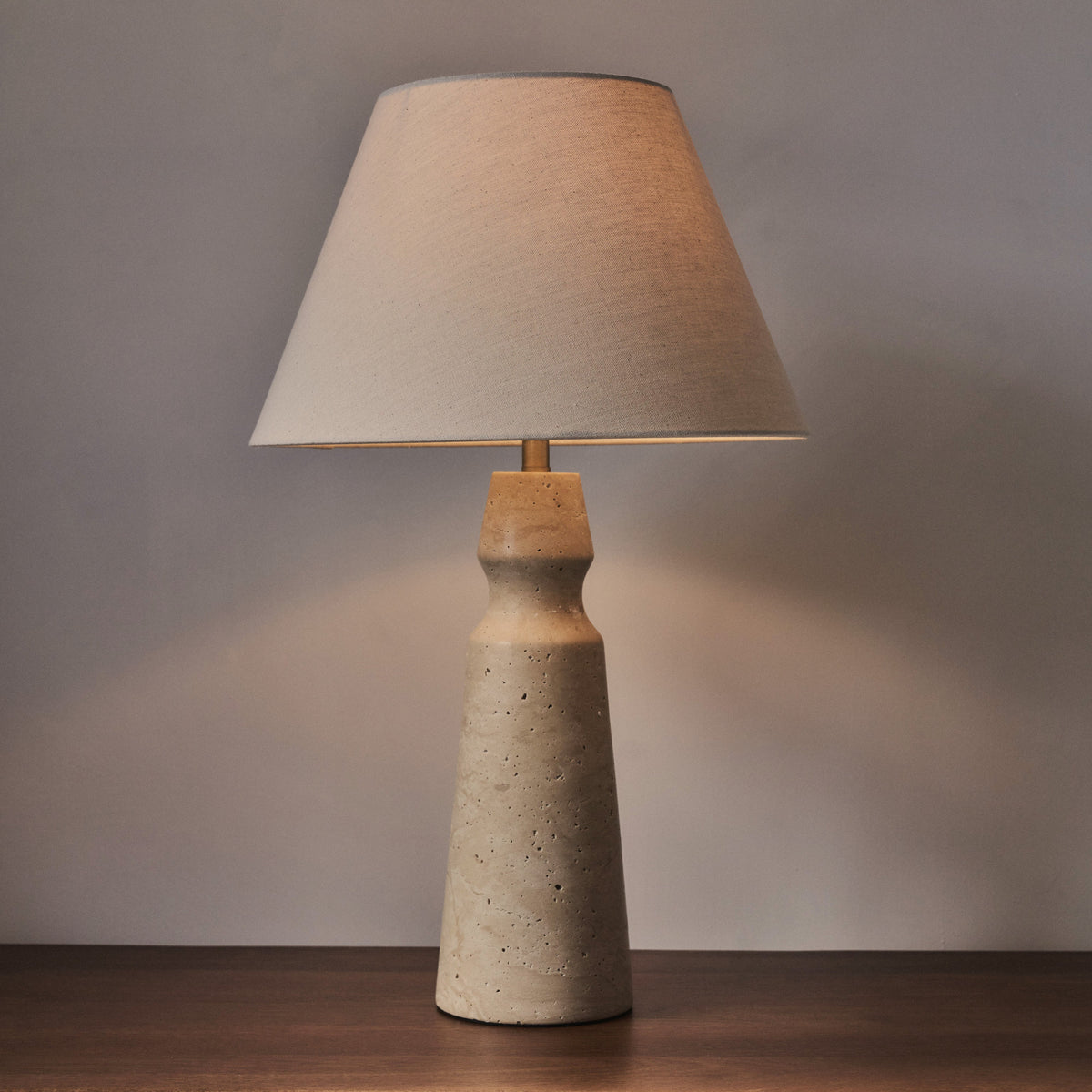 Sienna - Travertine Conical Shade Table Lamp
