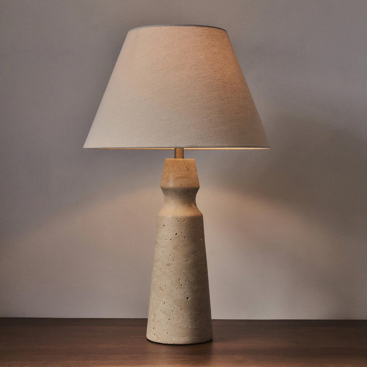 Sienna - Travertine Conical Shade Table Lamp