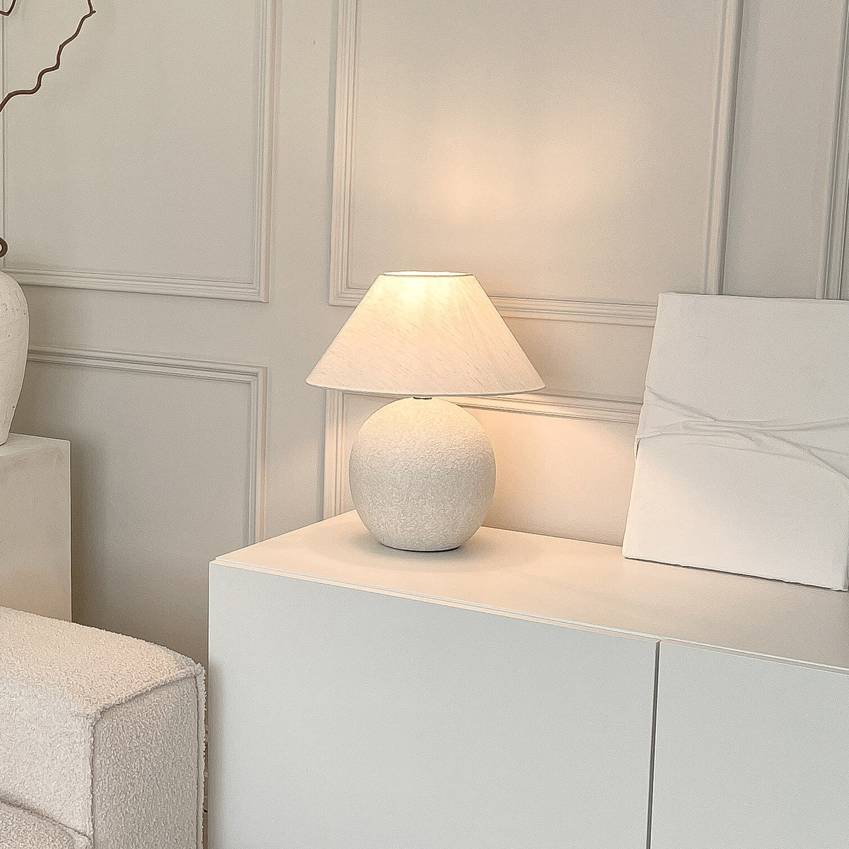 Corsica - Stone Ceramic Coolie Shade Table Lamp