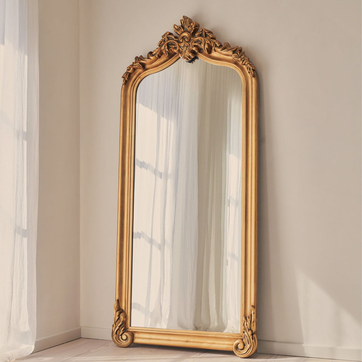 Cristina - Full Length Gold Arched Ornate Mirror 200cm x 90cm