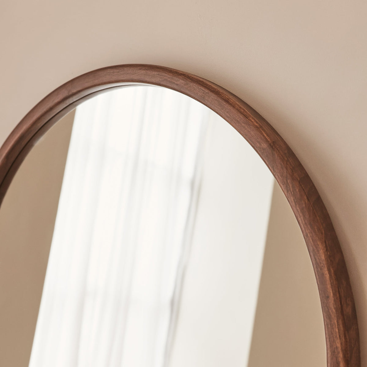 Arden - Dark Wood Round Wooden Wall Mirror 70cm x 70cm