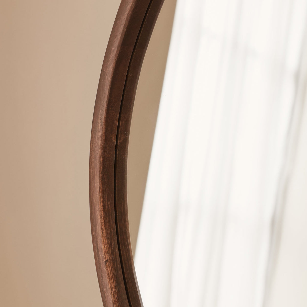 Arden - Dark Wood Round Wooden Wall Mirror 70cm x 70cm