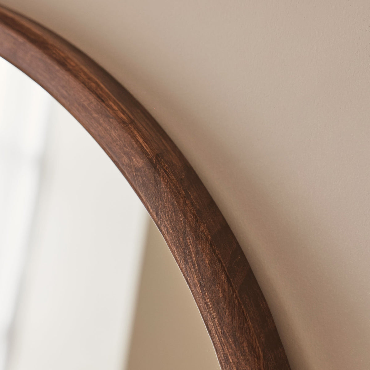 Arden - Dark Wood Round Wooden Wall Mirror 70cm x 70cm