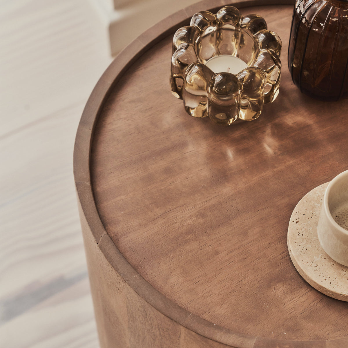 Fairmont - Warm Wood Premium Round Side Table